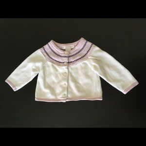 Janie and Jack knit cardigan, size 3-6 mo.